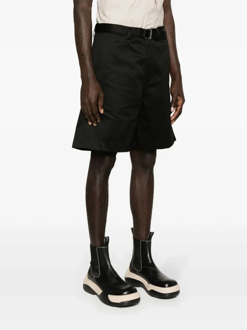 Wide-Leg Cotton Chino Shorts