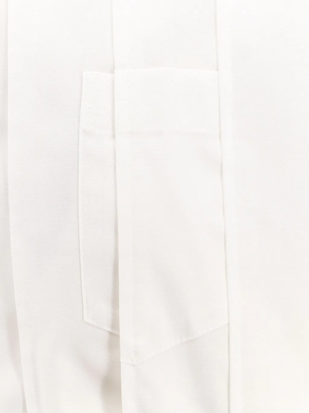 Collared Pleated Long-Sleeved Shirt
