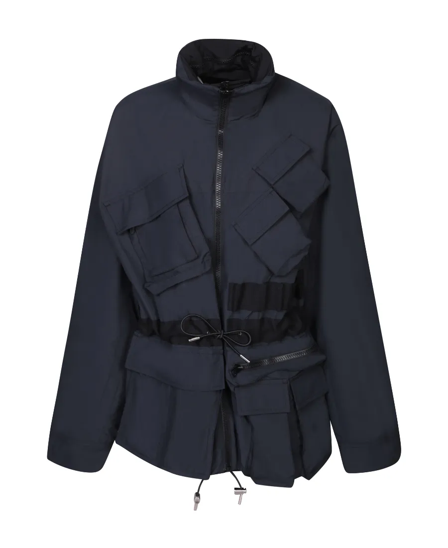 Funnel-Neck Reversible Zipped Jacket