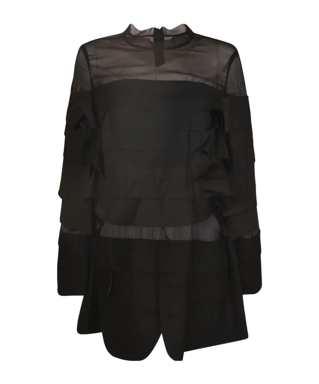 Layered-Effect A-Line Mini Dress