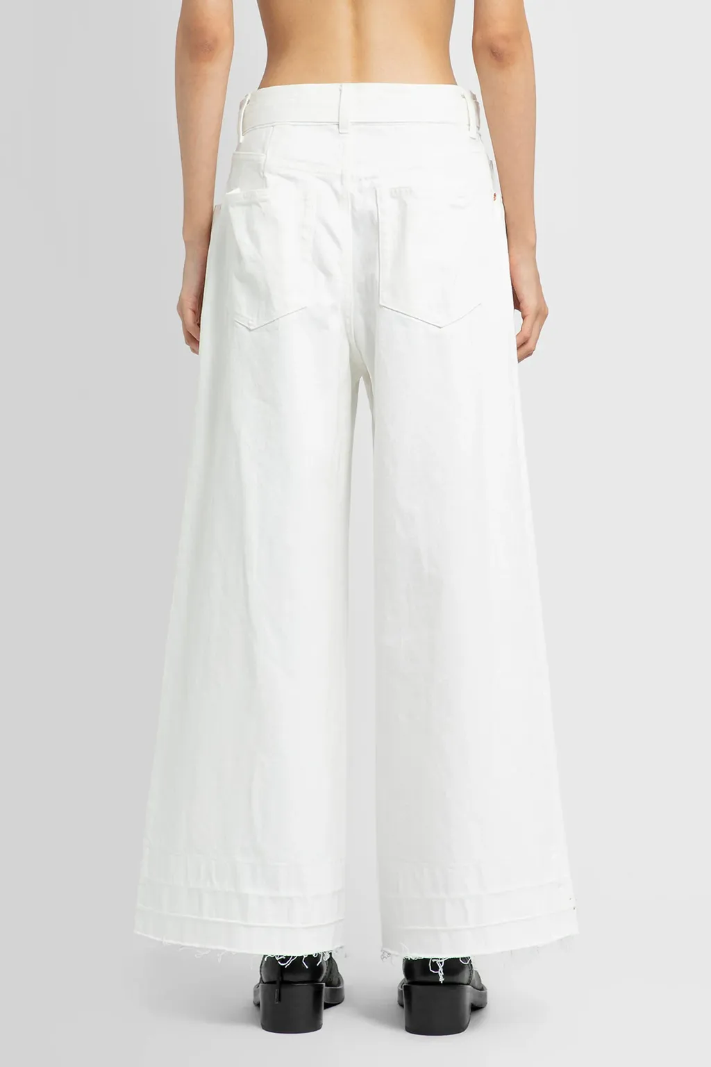 High-Waisted Belted Flared Jeans