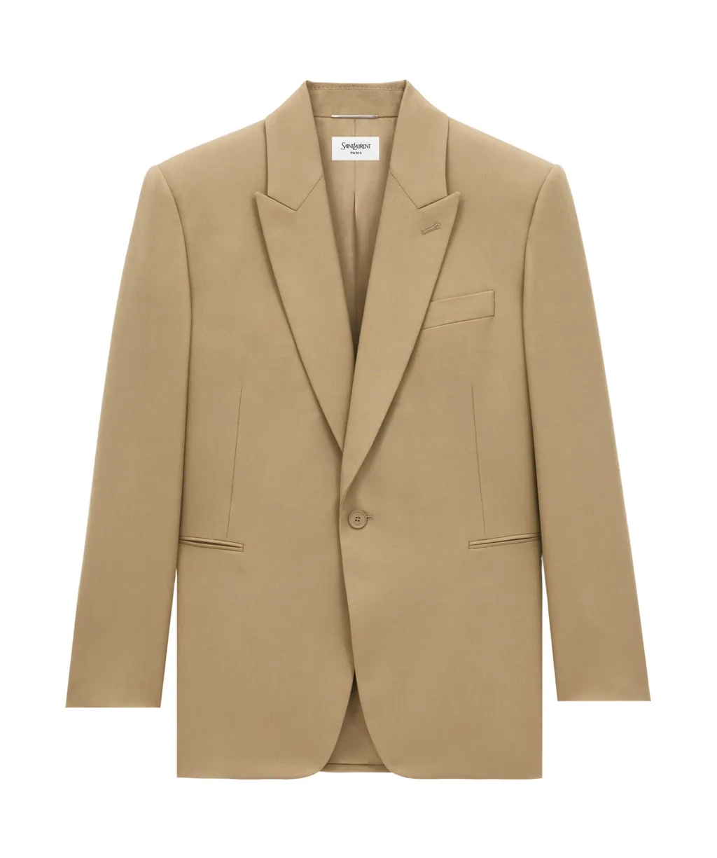 Single-Breasted Peaked Lapel Jacket