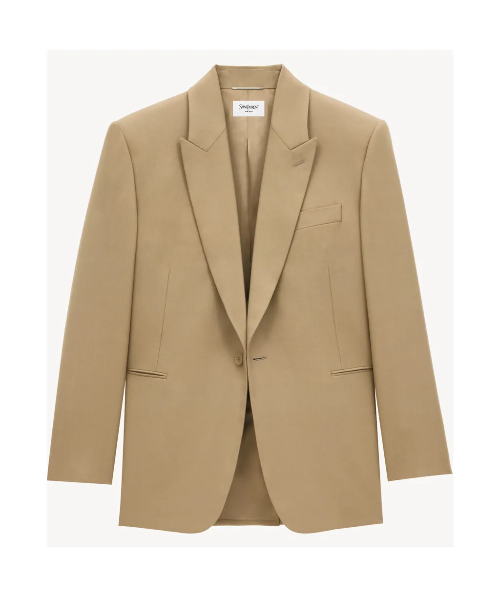 Single-Breasted Peaked Lapel Jacket