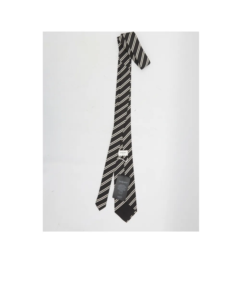Striped Logo Patch Tie