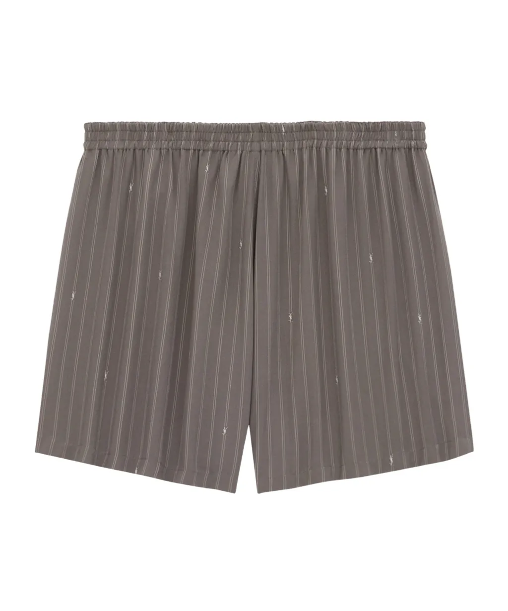 Cassandre Shorts In Striped Silk Crepe De Chine