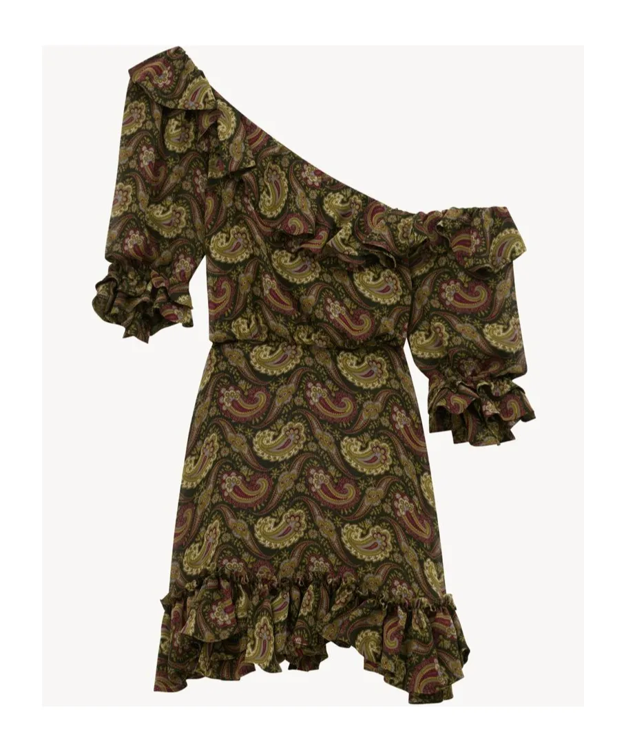 Ruffled One-Shoulder Dress