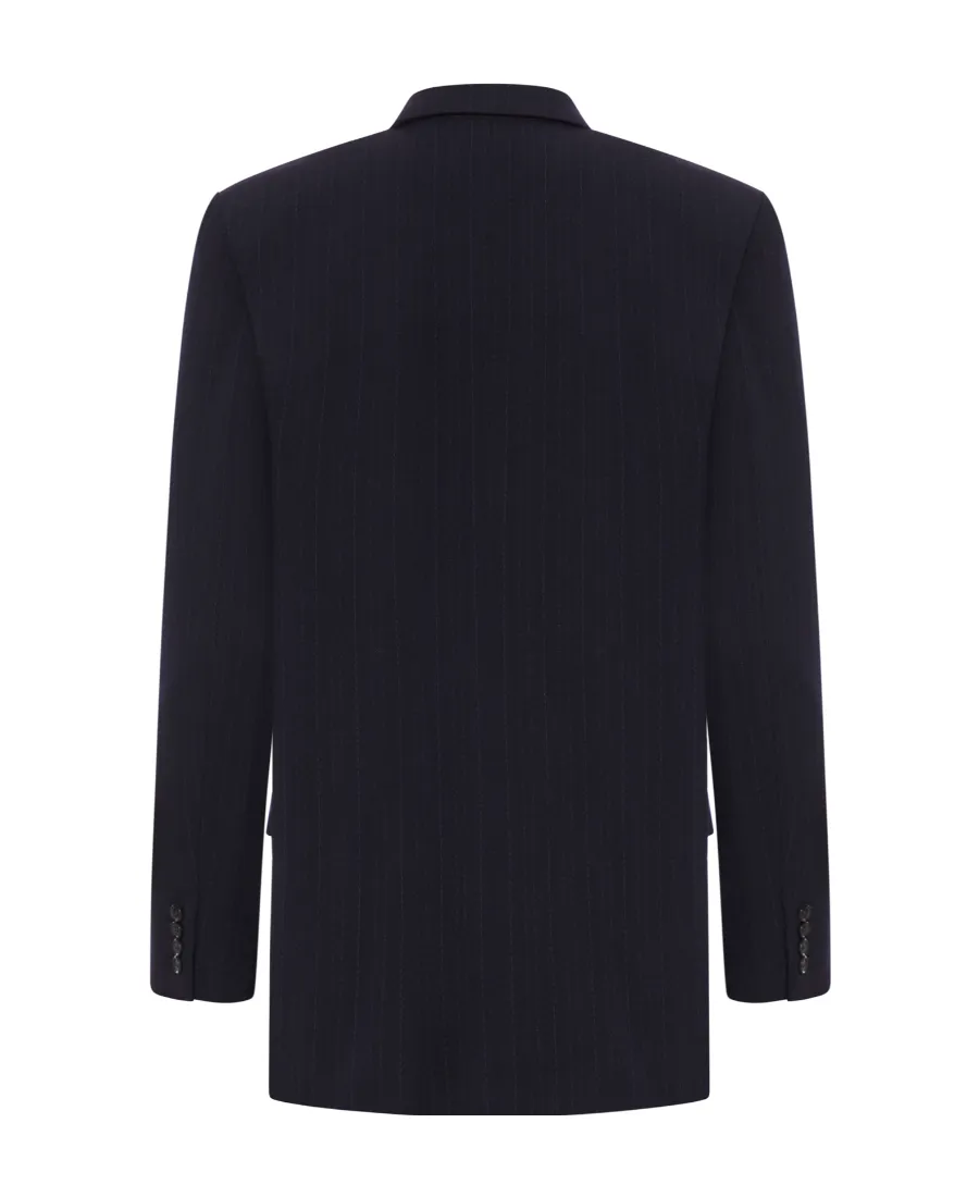 Double-Breasted Striped Blazer