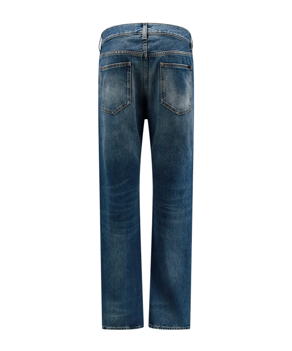 Logo Patch Straight Leg Jeans