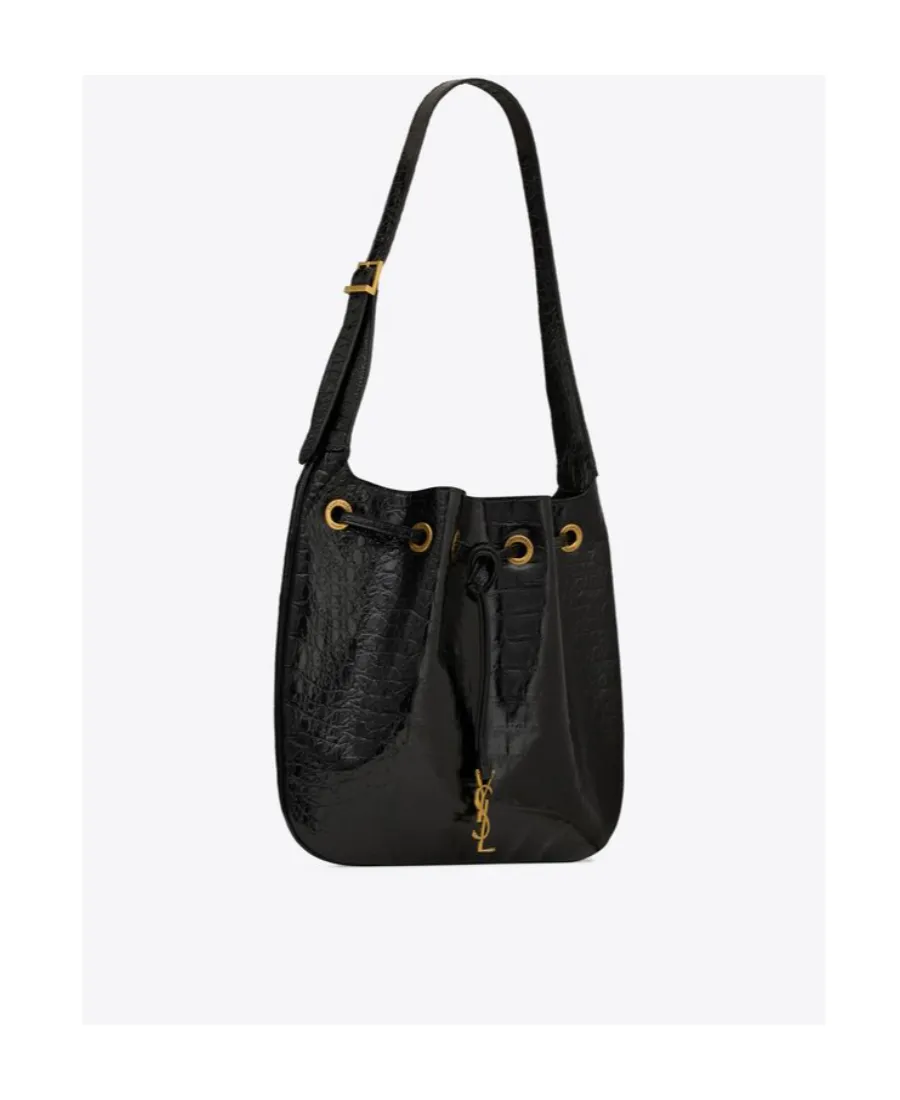 Paris Vii Medium Hobo Bag In Crocodile-Embossed Patent Leather