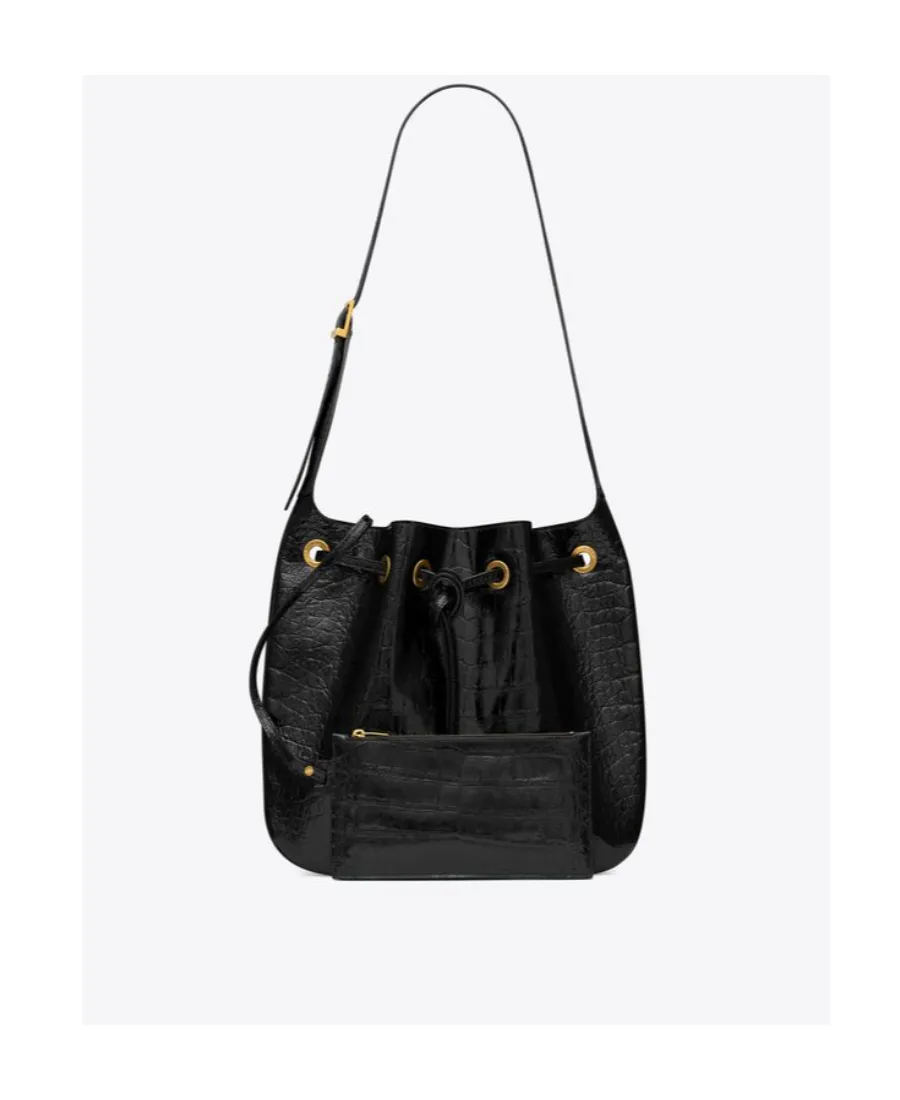 Paris Vii Medium Hobo Bag In Crocodile-Embossed Patent Leather