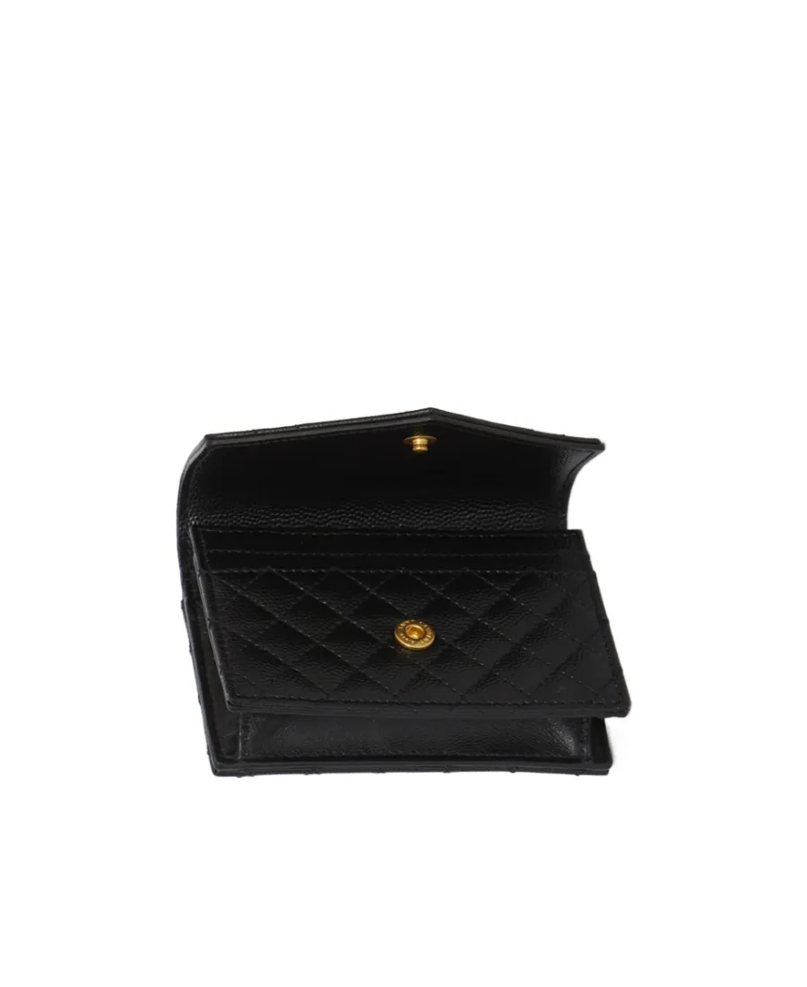 Logo Plaque Foldover Top Wallet