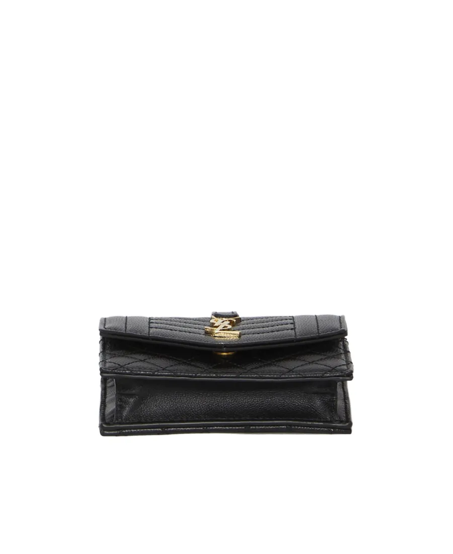 Logo Plaque Foldover Top Wallet
