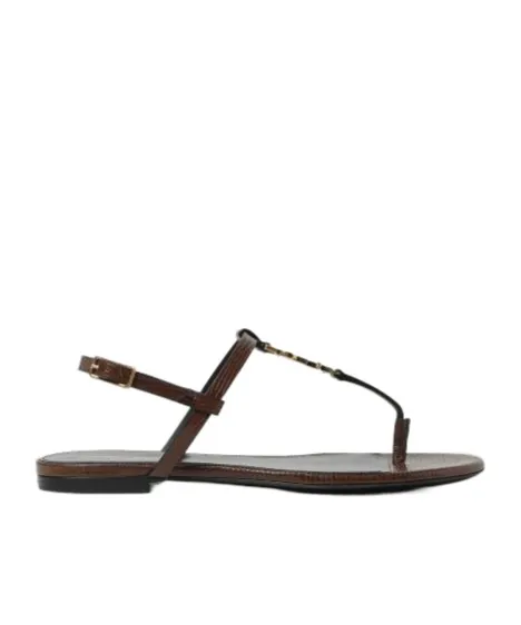 Logo Plaque Open Toe Sandals
