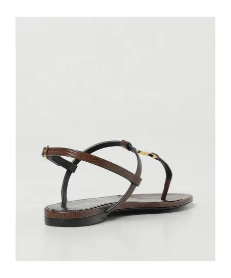 Logo Plaque Open Toe Sandals