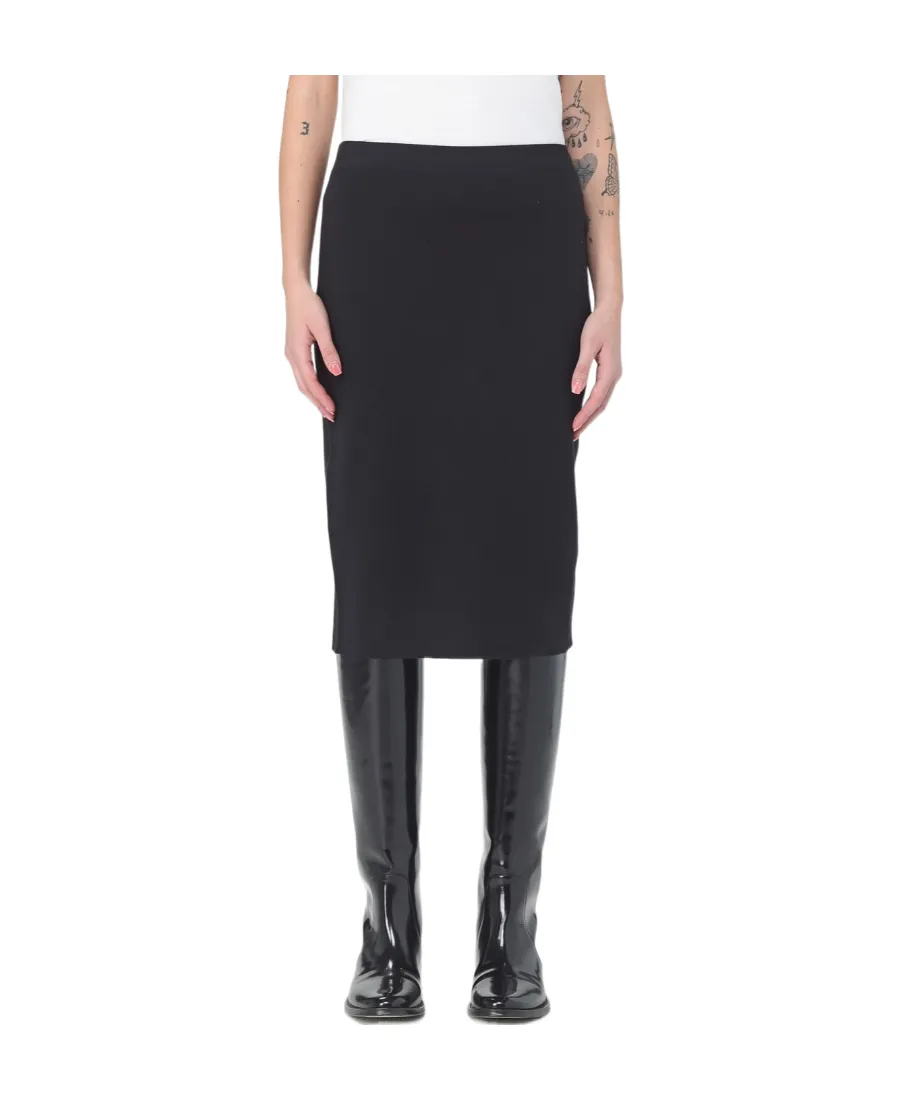 Mid-Rise Knitted Midi Skirt