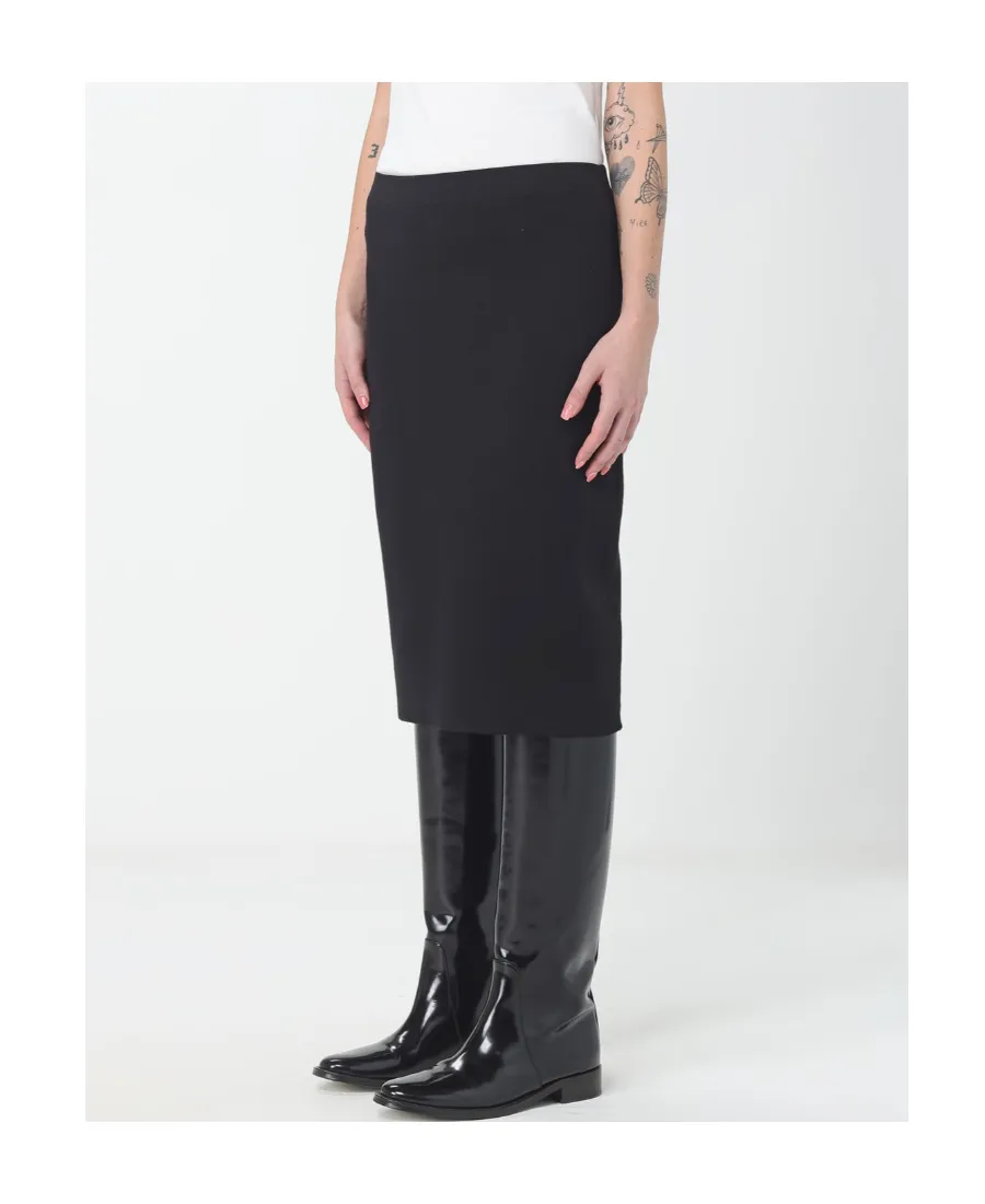 Mid-Rise Knitted Midi Skirt