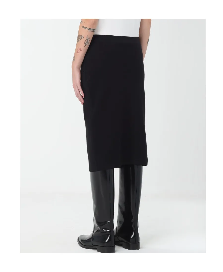 Mid-Rise Knitted Midi Skirt