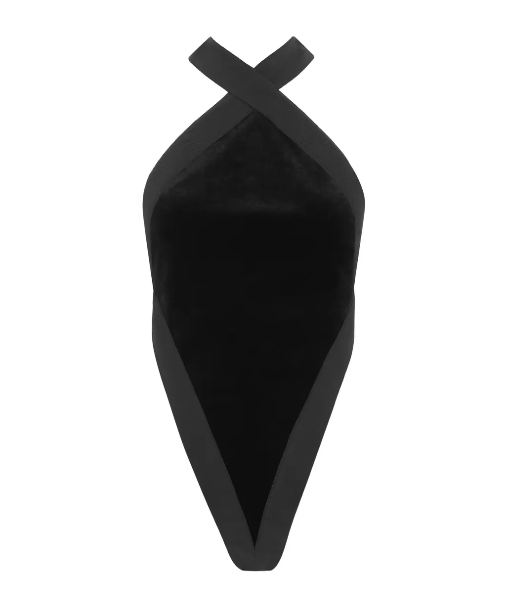 Sleeveless Velvet Bodysuit
