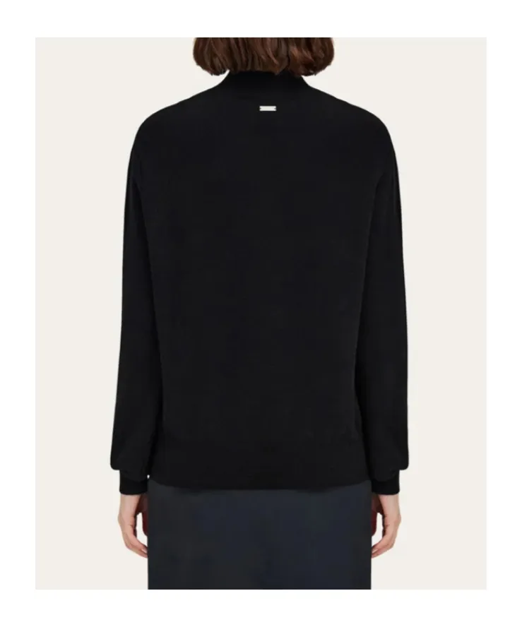 Flower Embellished Turtleneck Jumper