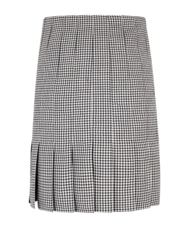 Pleated Checked Skirt