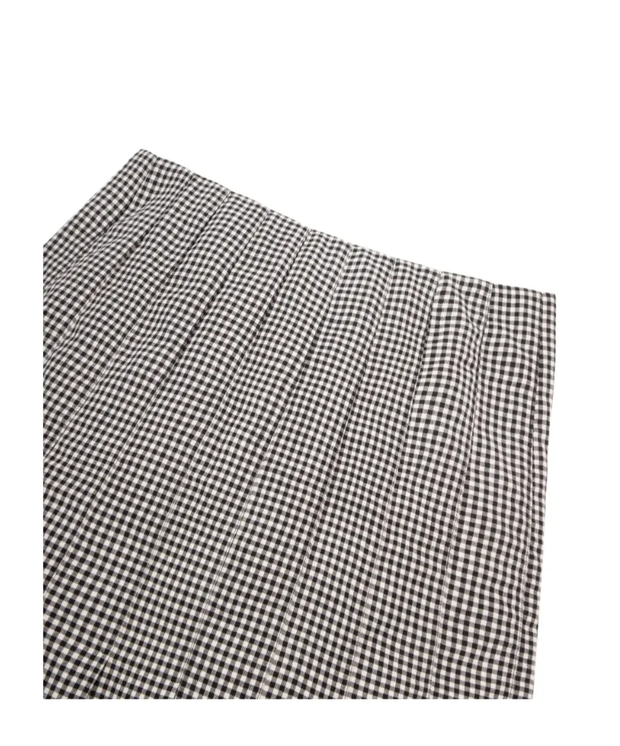 Pleated Checked Skirt