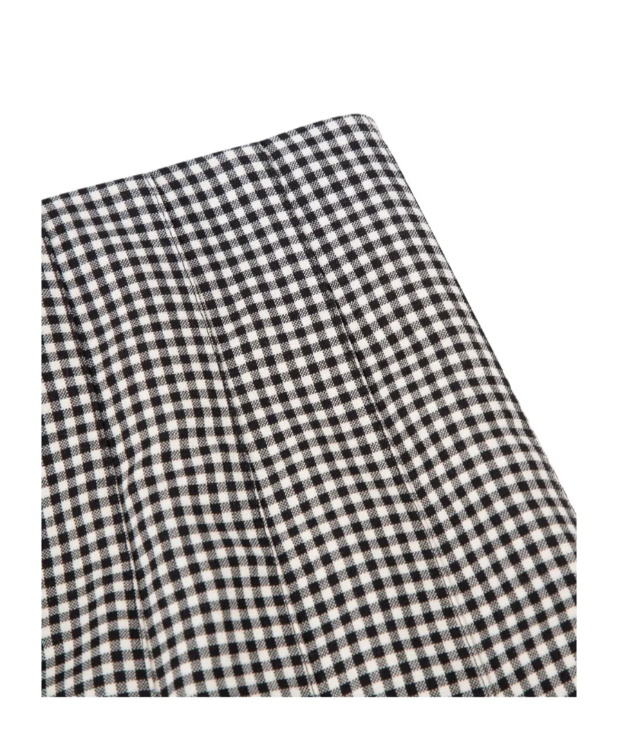 Pleated Checked Skirt
