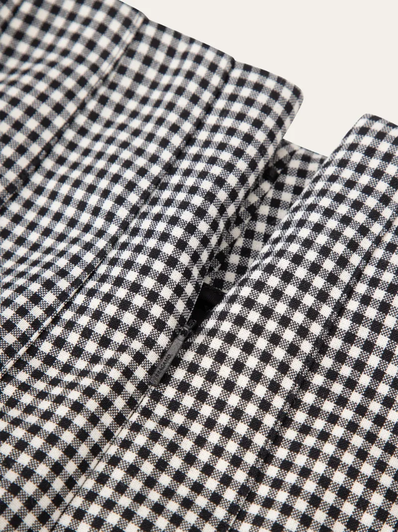 Pleated Checked Skirt