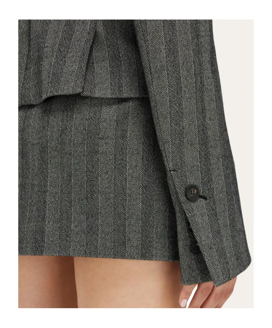 Chevron Single-Breasted Blazer