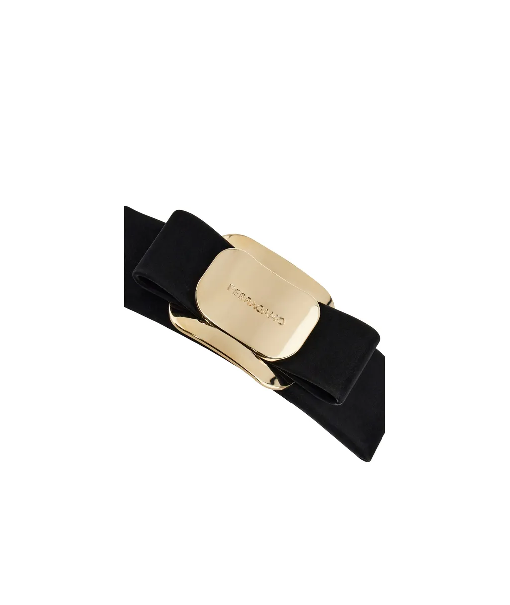 Leather Hair Clip With Bow Embellishment