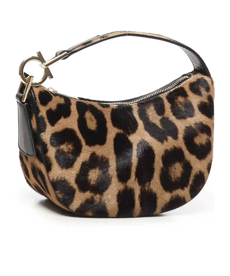 North-South Gancini-Embellished Shoulder Bag