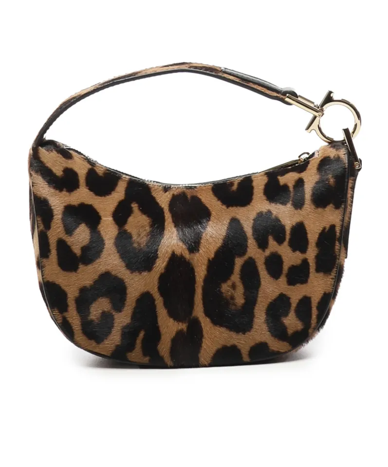 North-South Gancini-Embellished Shoulder Bag