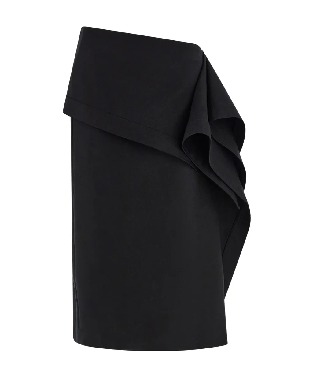 Asymmetric Skirt With Peplum Detail