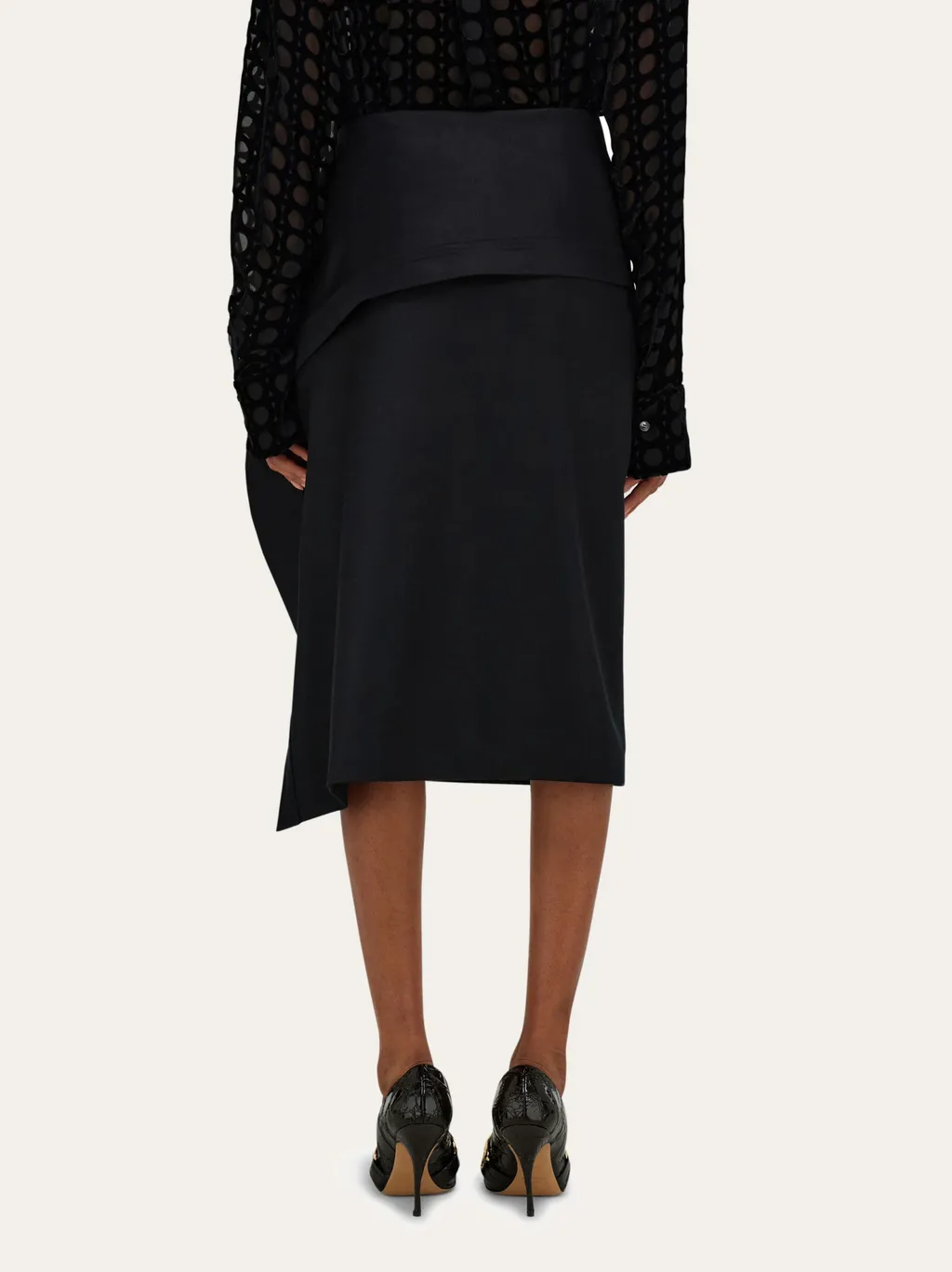 Asymmetric Skirt With Peplum Detail