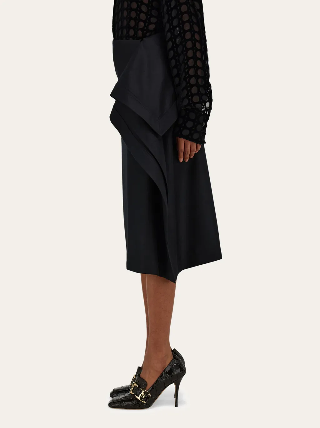 Asymmetric Skirt With Peplum Detail