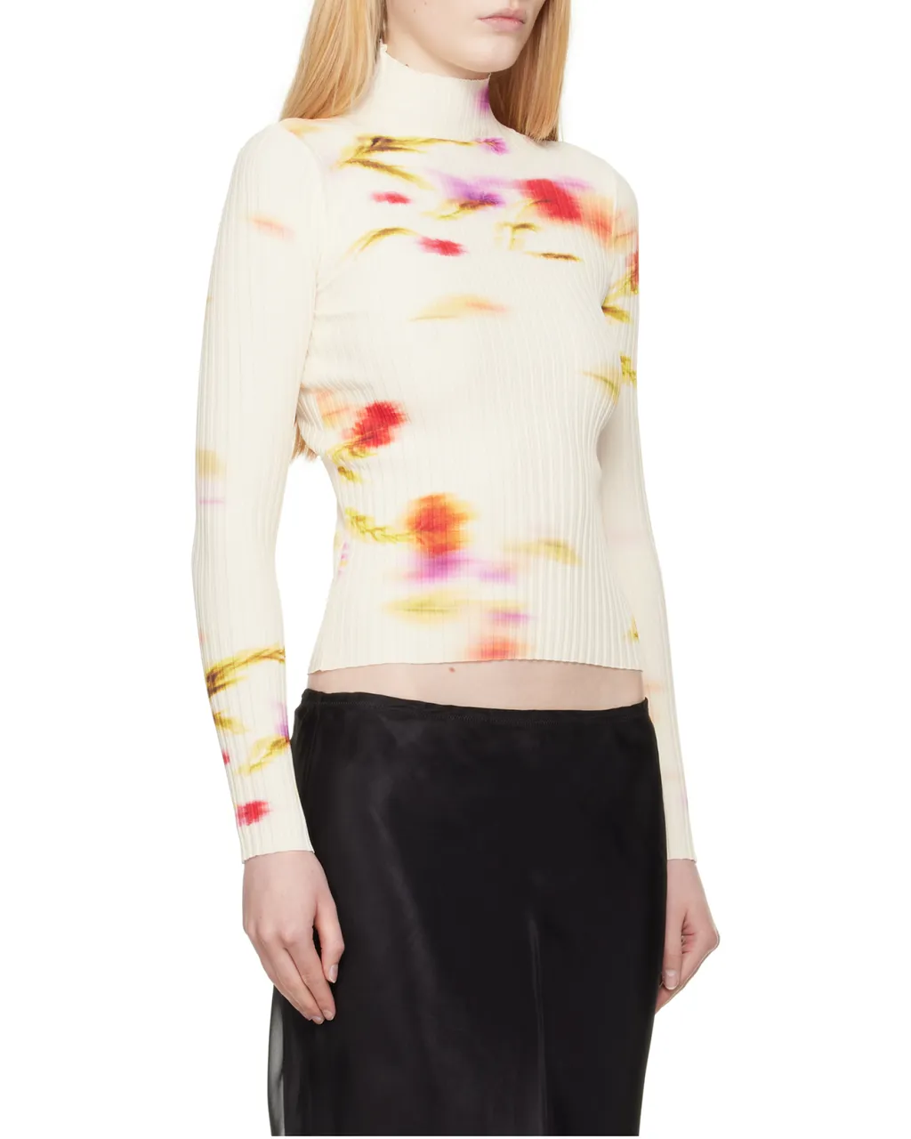 Blossom Print Mock Neck Top