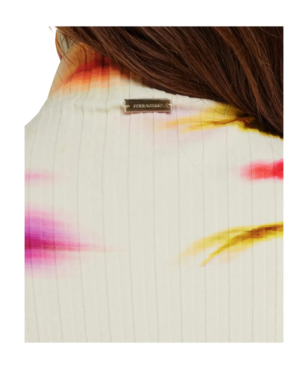 Blossom Print Mock Neck Top