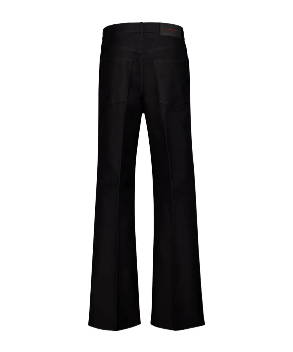 Textured Finish Straight Leg Trousers