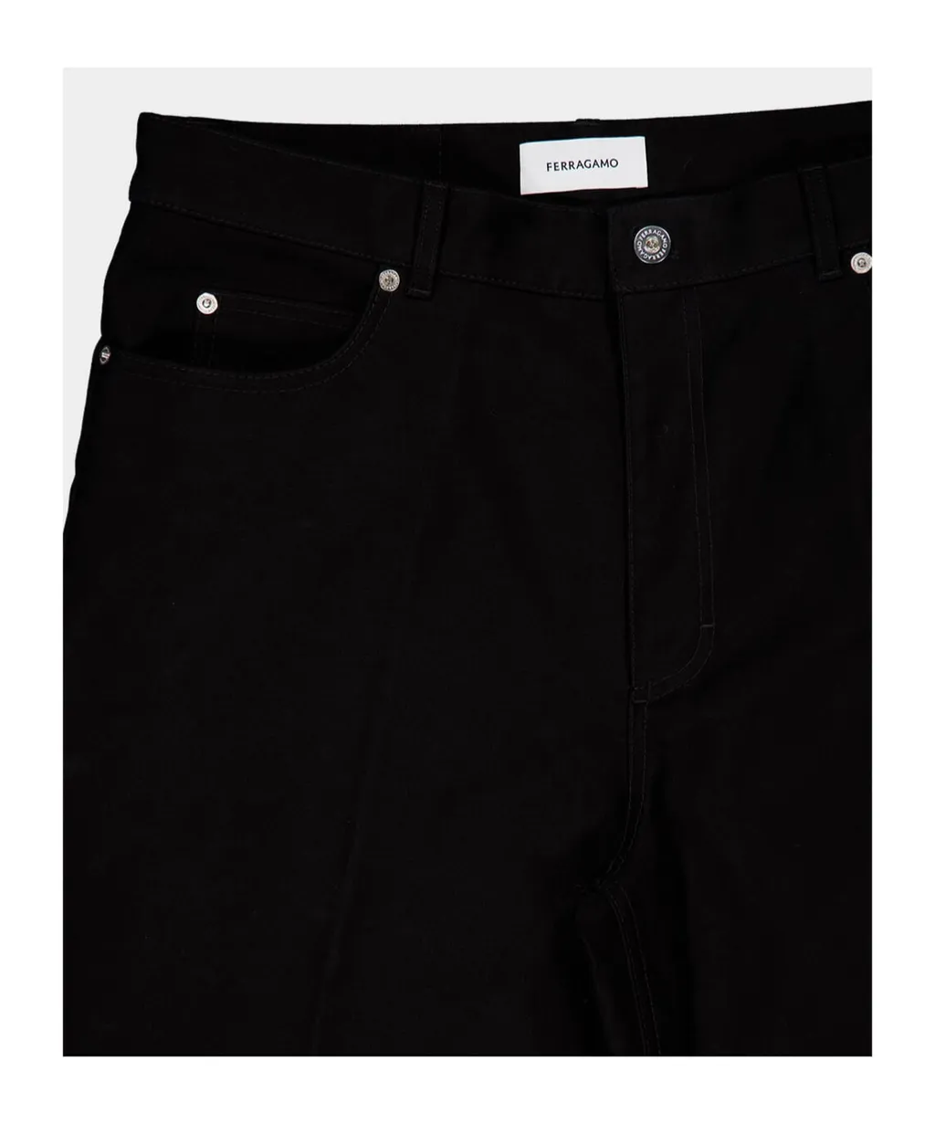 Textured Finish Straight Leg Trousers