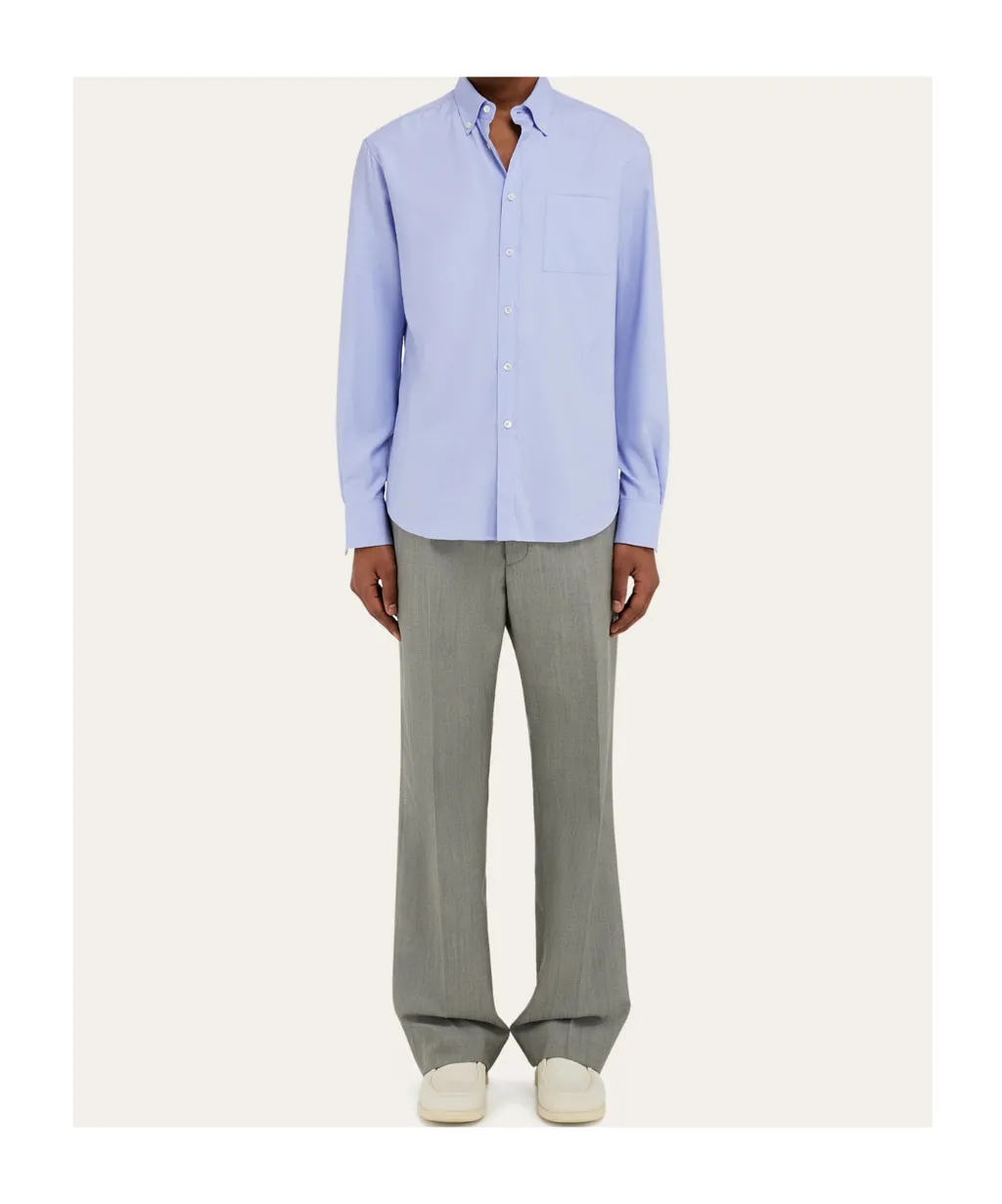 Shirt With Tonal Embroidered F