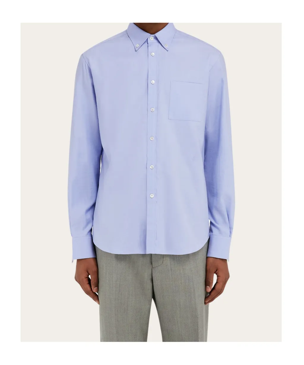 Shirt With Tonal Embroidered F