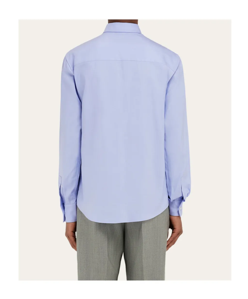 Shirt With Tonal Embroidered F