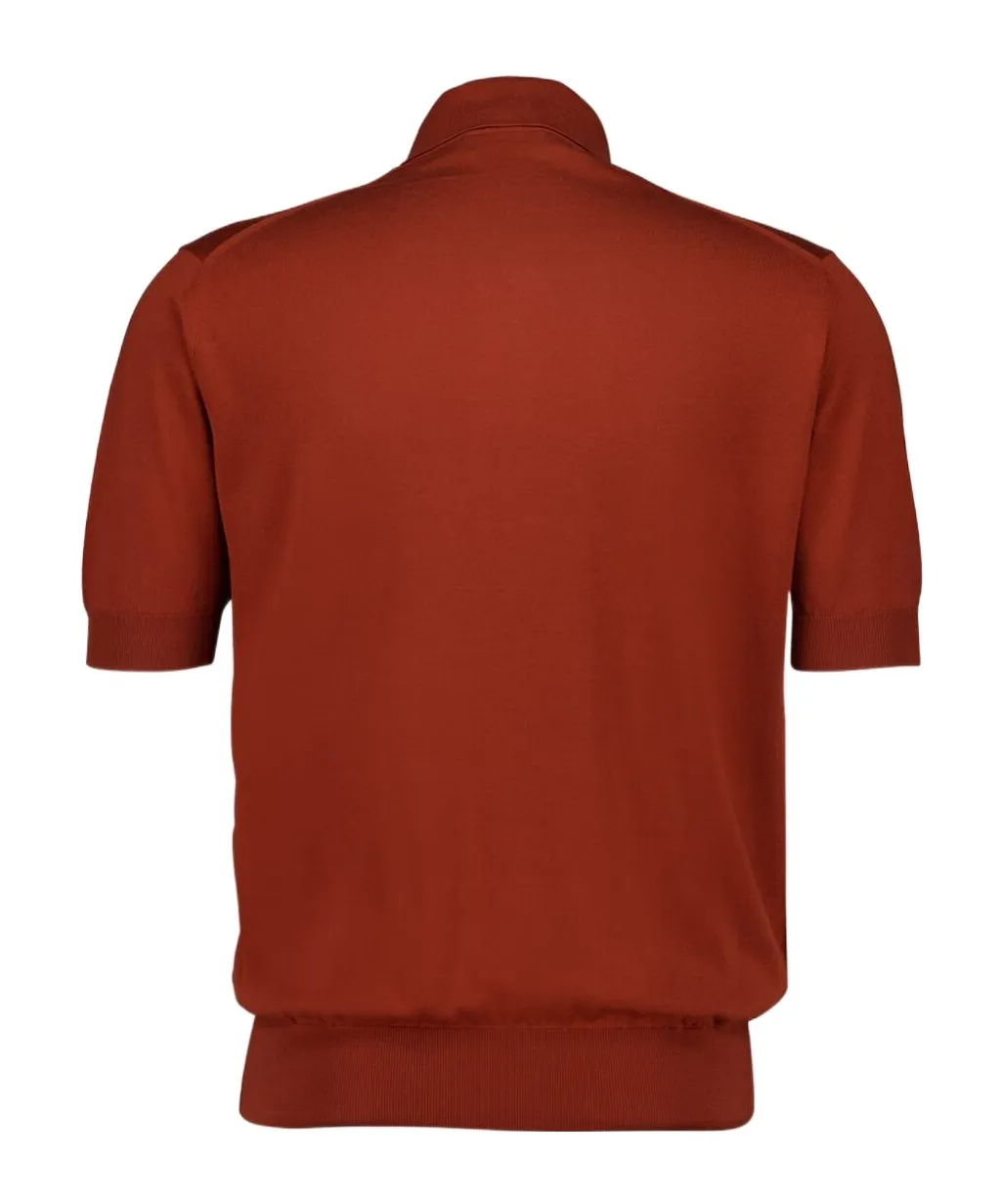 Short Sleeved Knitted Polo Shirt