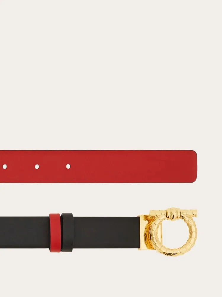 Adjustable And Reversible Gancini Belt