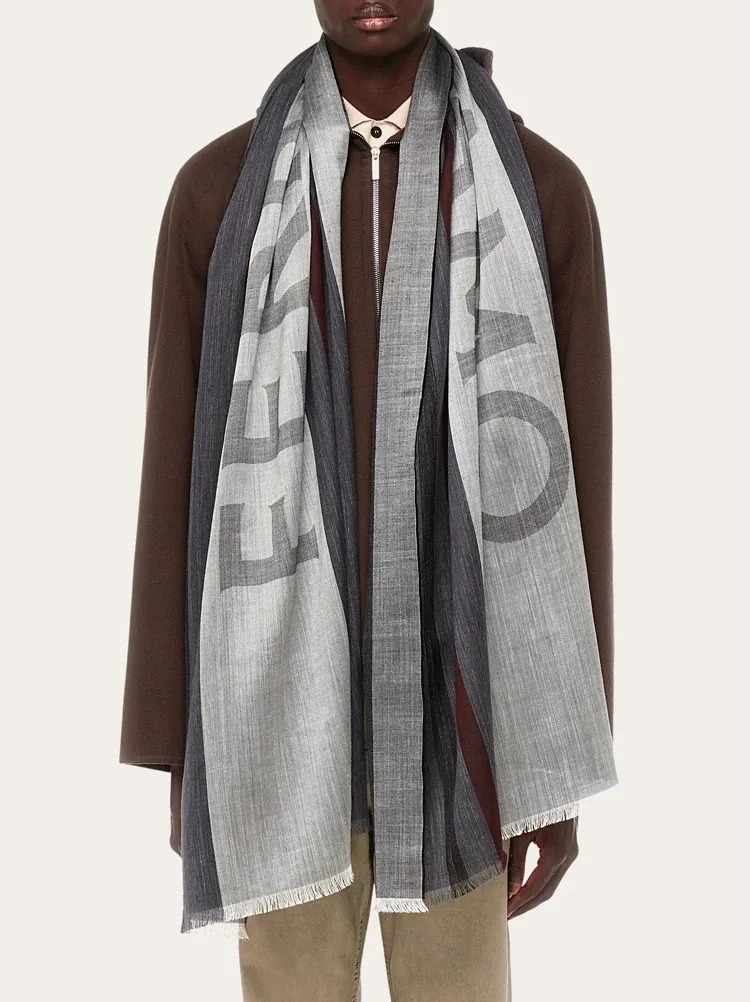 Striped Logo Scarf