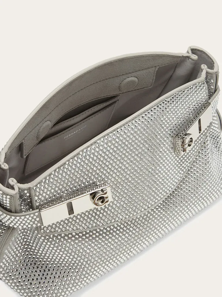 Crystal Decorated Mini Hug Shoulder Bag