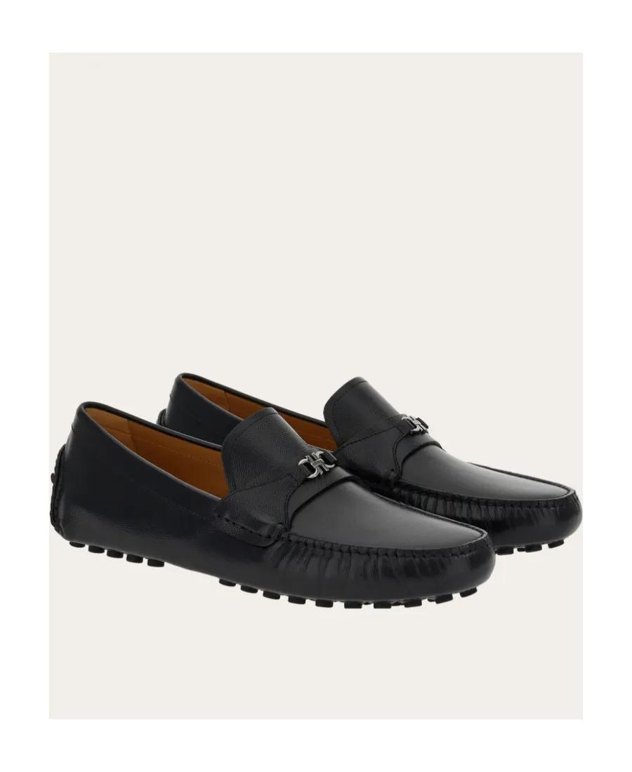 Gancini-Buckle Slip-On Loafers