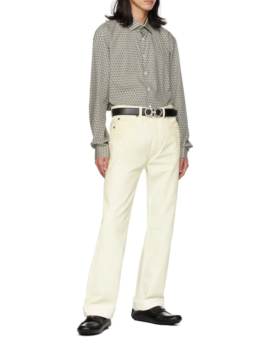 Gancini-Buckle Slip-On Loafers