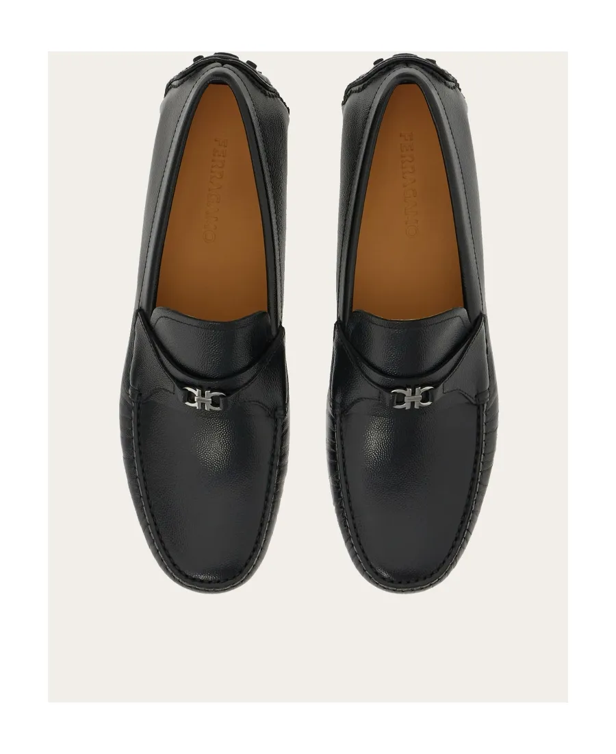 Gancini-Buckle Slip-On Loafers
