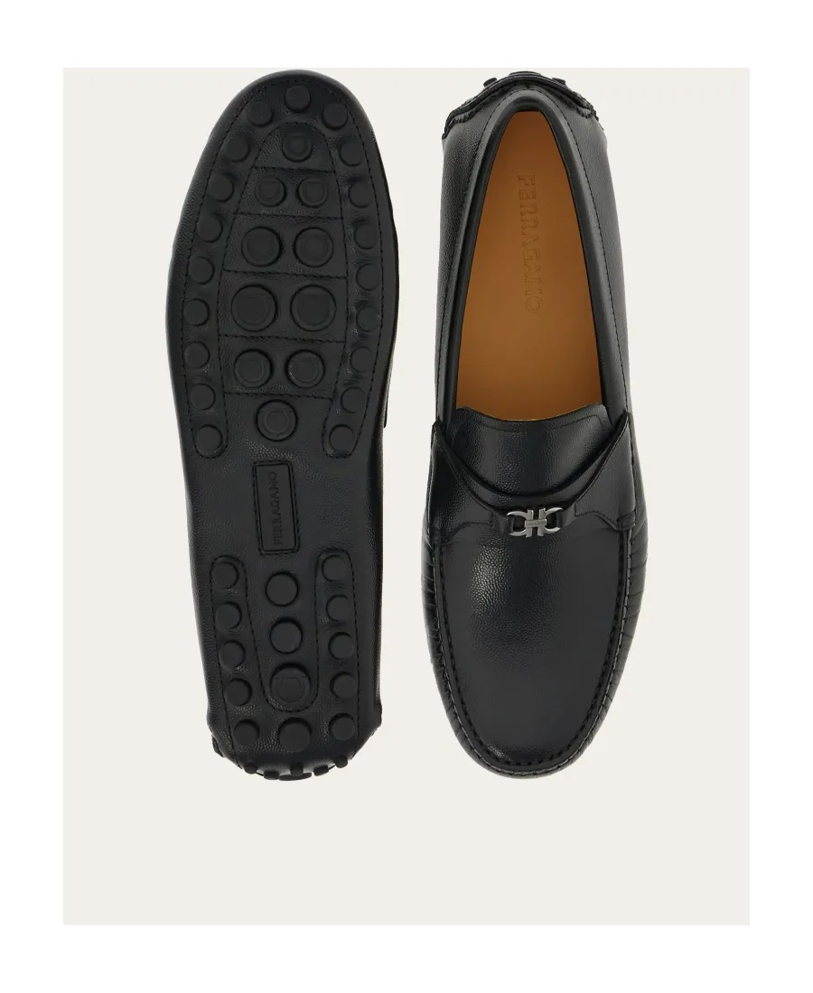 Gancini-Buckle Slip-On Loafers