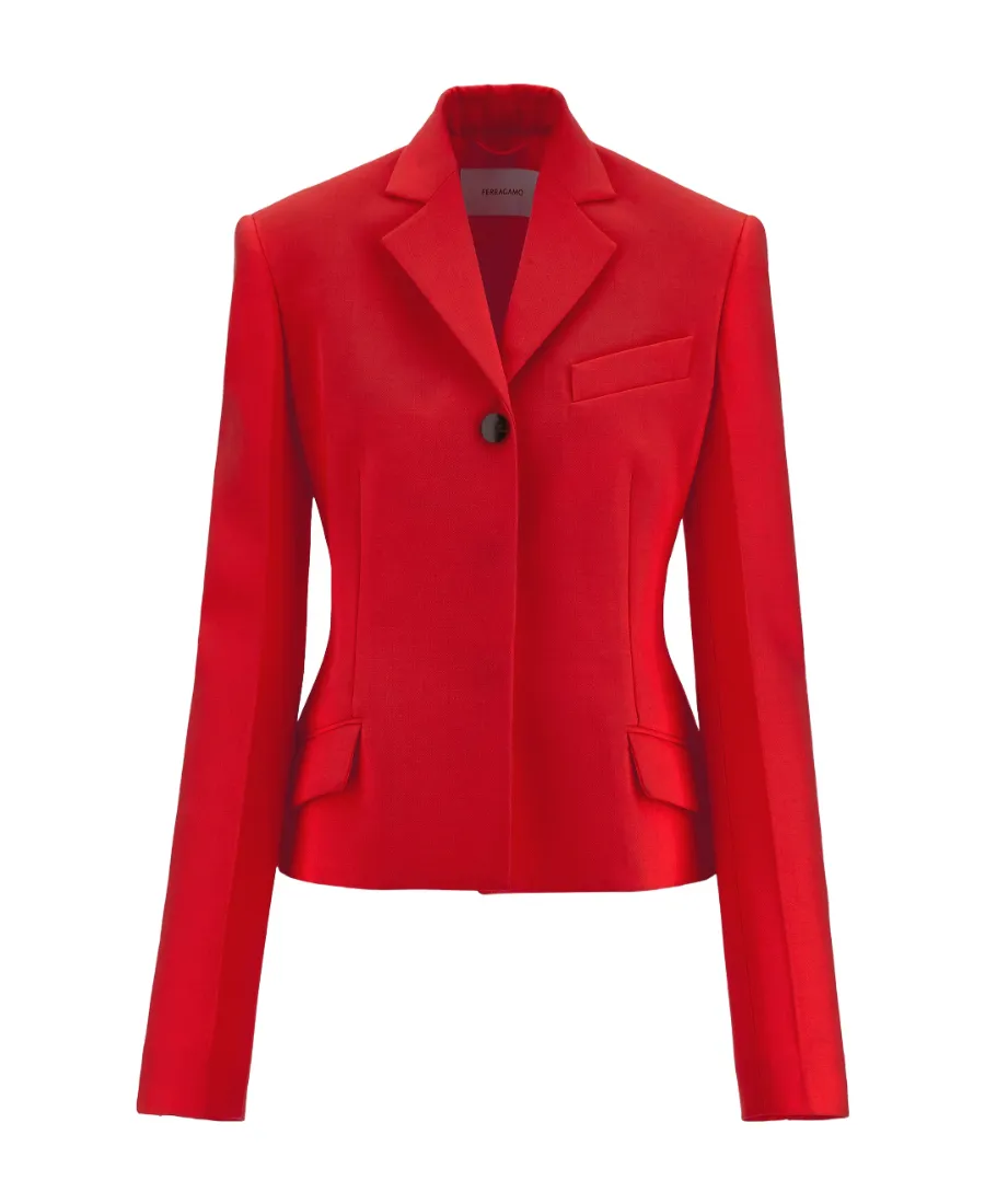 Lapel Button-Down Suit Coat